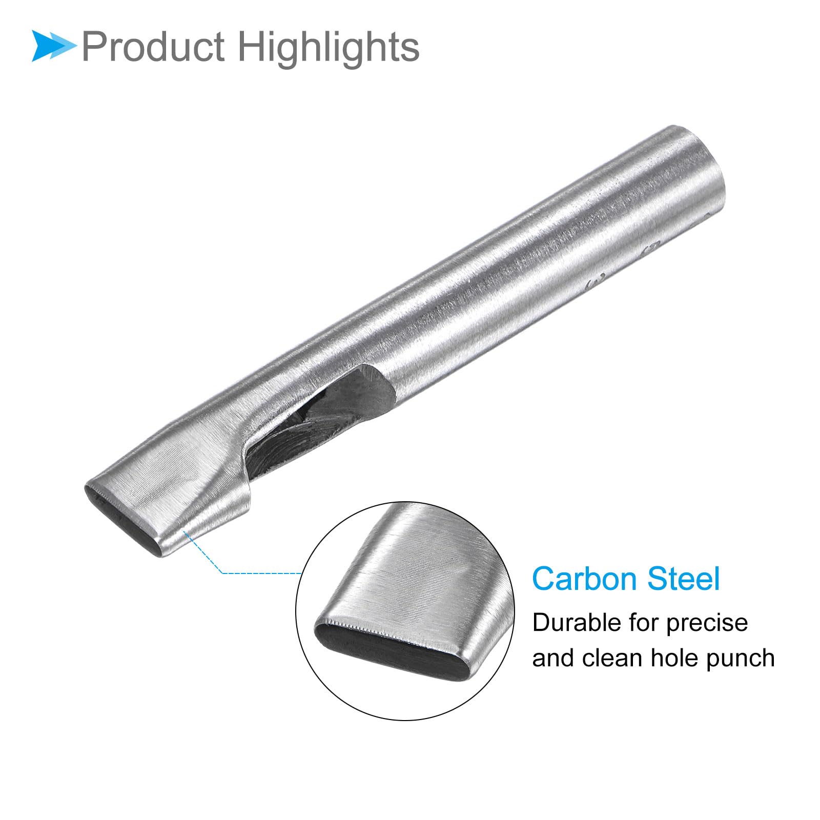 CoCud Hollow Punch, 3mm x 15mm Hole, 45# Steel Oval Shaped Gasket Tool - (Applications: for Leather DIY Leathercraft Wallet) - Image 4