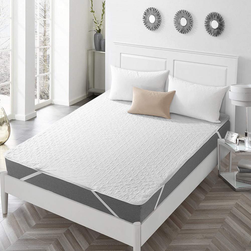 Protector de Colchón Impermeable para Cama Adultos y de Niños - Cubre Colchon con 4 Esquinas Elásticas – Funda de Colchón Microfibra Transpirable Blanco 152 * 203cm