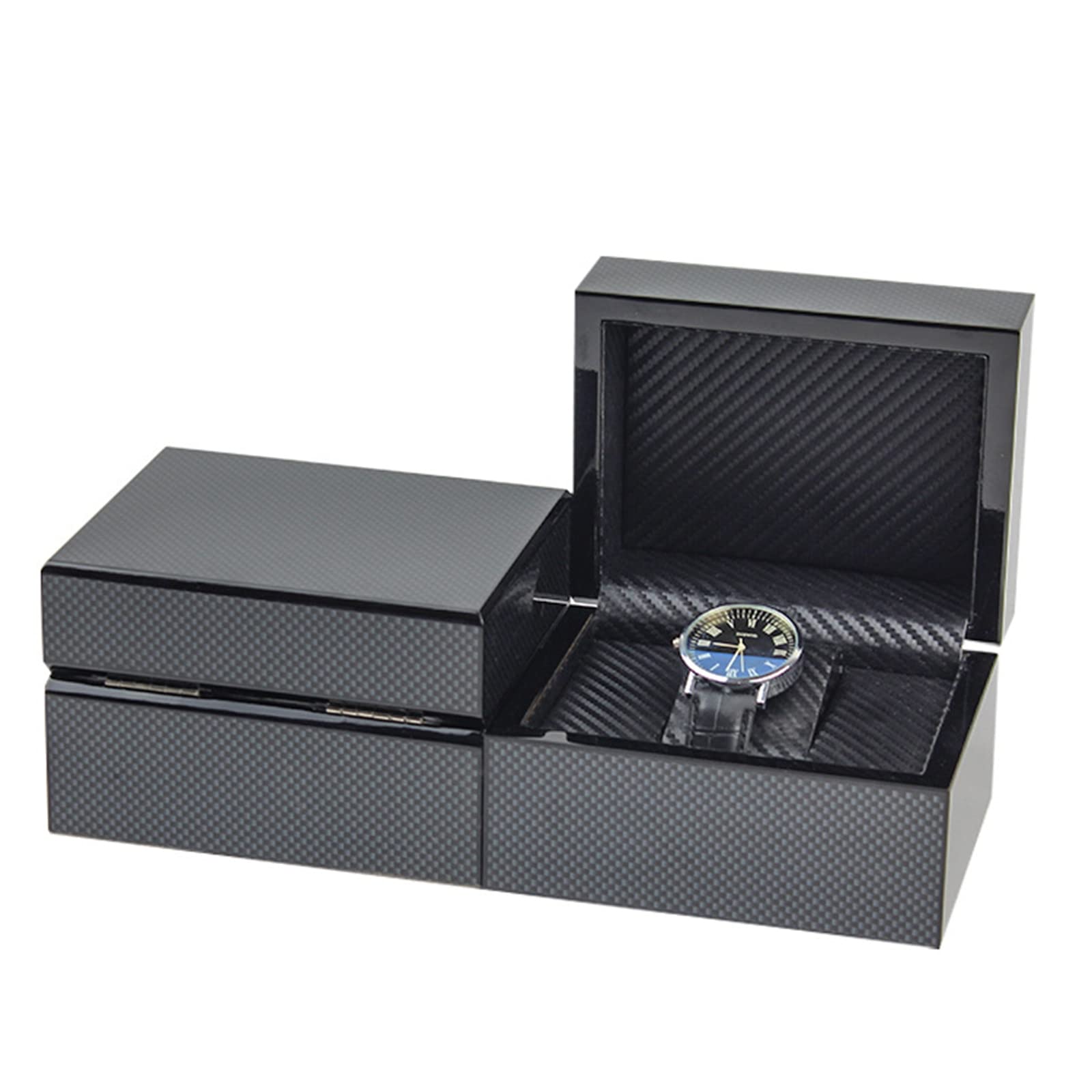 Uhrenetui, Aufbewahrungsbox, Uhrenbox, Uhrengeschenkbox, Aufbewahrungsbox für einzelne Uhren – Uhrendisplaybox aus Kohlefaser, Organizer für einzelne Armbänder – Uhrenetu