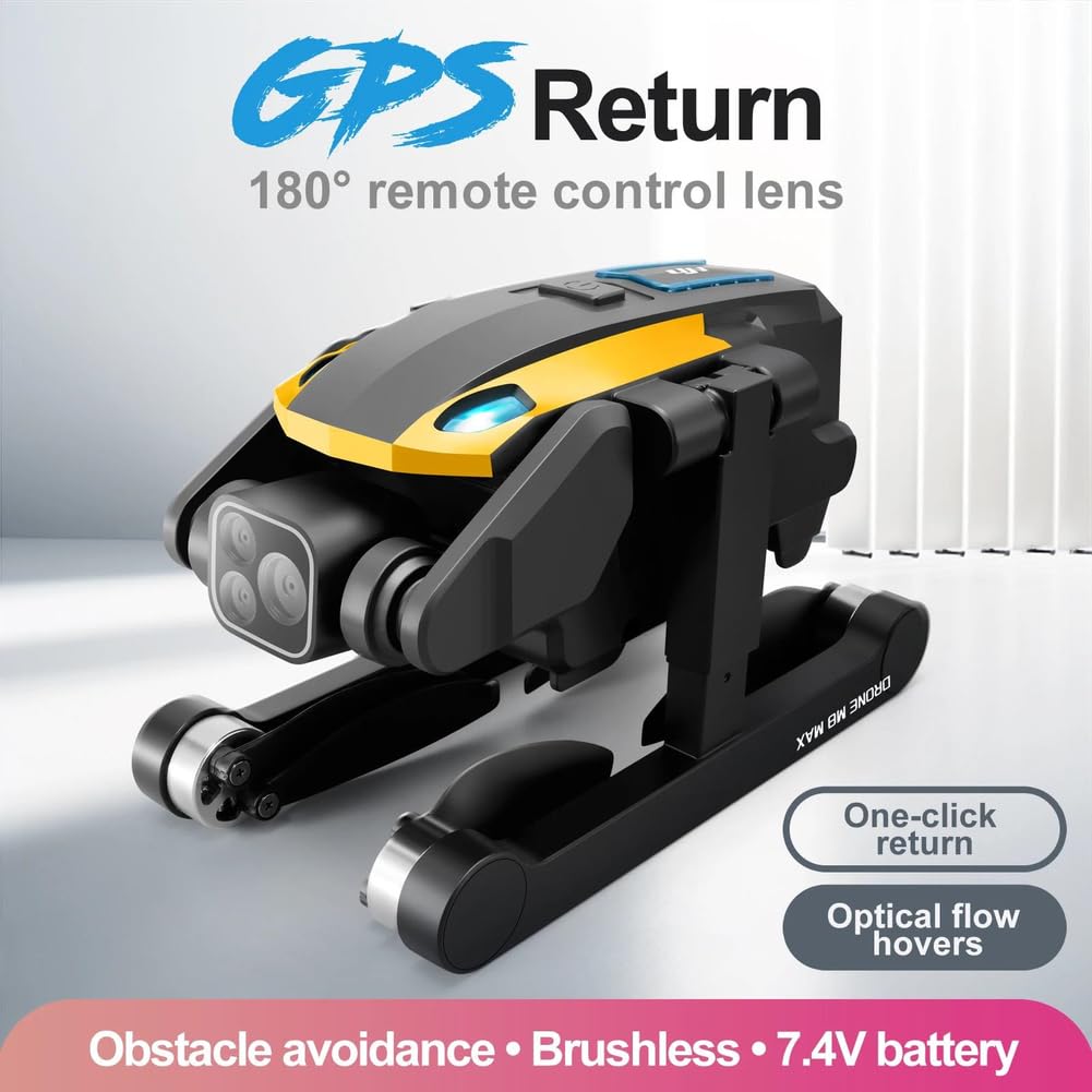Drone GPS m8pro RC 4k Profesional con cámara Gran Angular HD 1080p, helicóptero Plegable, WiFi, FPV, retención de Altura, Juguete de Regalo