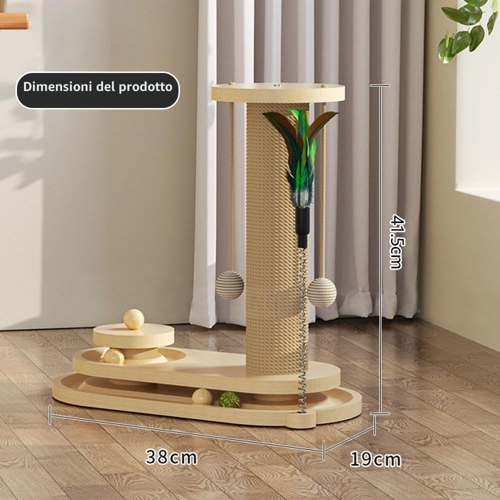 Gatto Anyingkai Giocattolo interattivo in legno, intelligente, palline, (B)