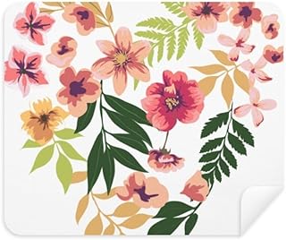 Flowers Leaves Drawing Watercolor Cleaning Cloth Screen Cleaner 2pcs Suede Fabric