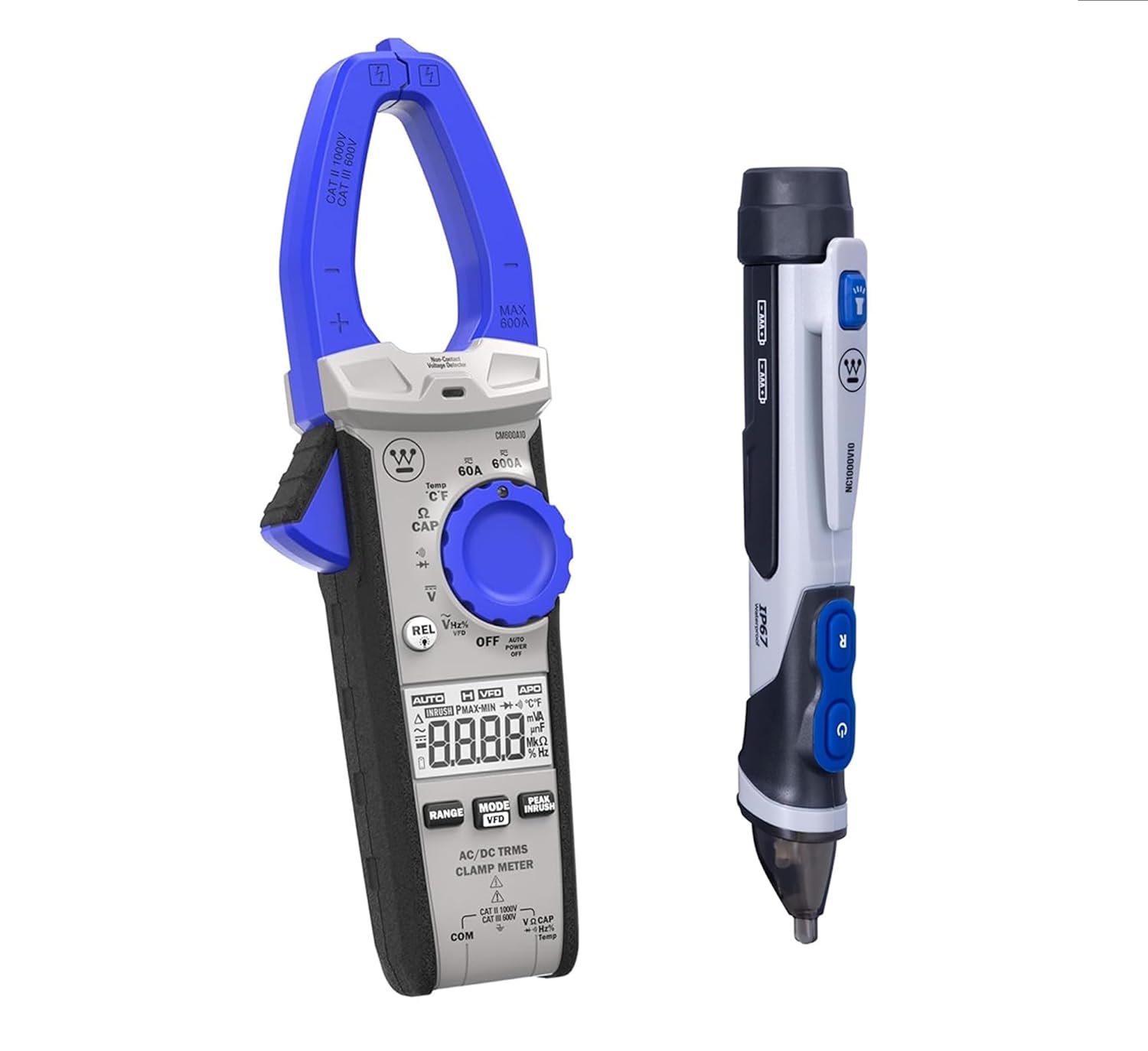 Westinghouse RMS Digital Auto-Ranging 6000 Counts Clamp Meter and Dual Range Non-Contact Voltage Detector