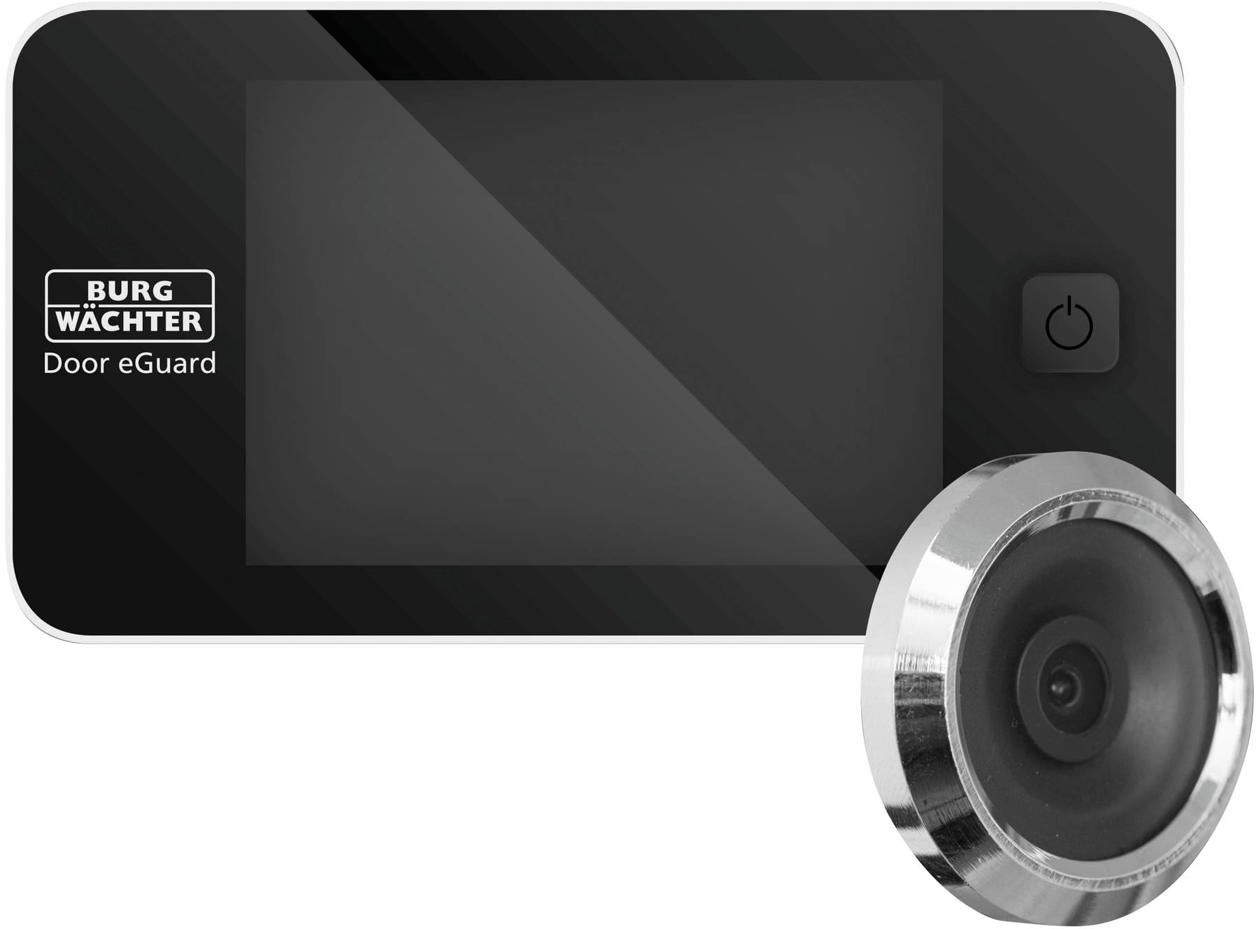 BURG-​WÄCHTER Spioncino elettronico Door eGuard, Video sorveglianza esterno, Senza visione notturna, Spessore porte 38-​110 mm, Display 3,​2", DG 8100, Nero/​bianco