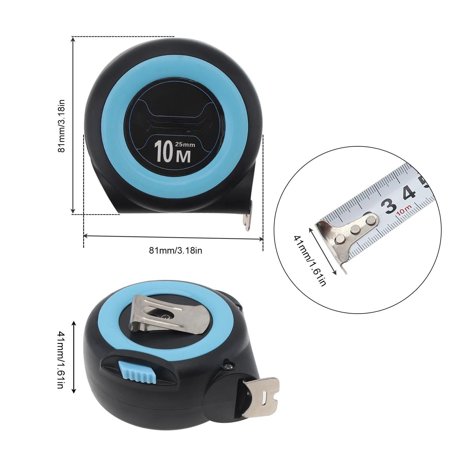 Metro a Nastro in Acciaio 3/5/7,5/10 Metri Righello for Strumenti for la Lavorazione del Legno gommato autobloccante Addensato Preciso e Chiaro (Size : 5M 25MM)