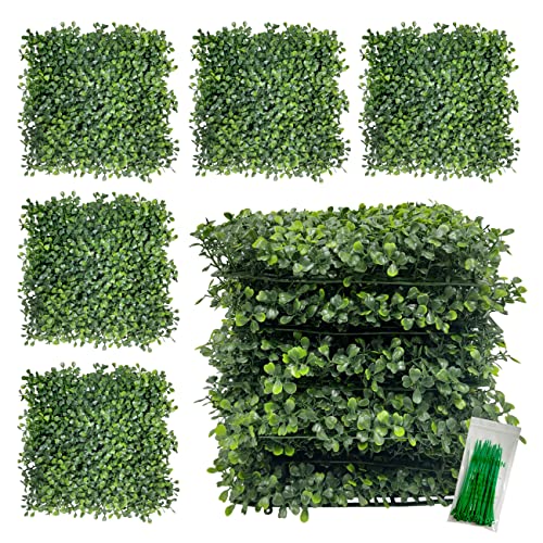 Bybeton 8-Pack Artificial Boxwood Panels (10'x10'), 5-Year UV-Proof Greenery Wall with 2-Inch Thick...