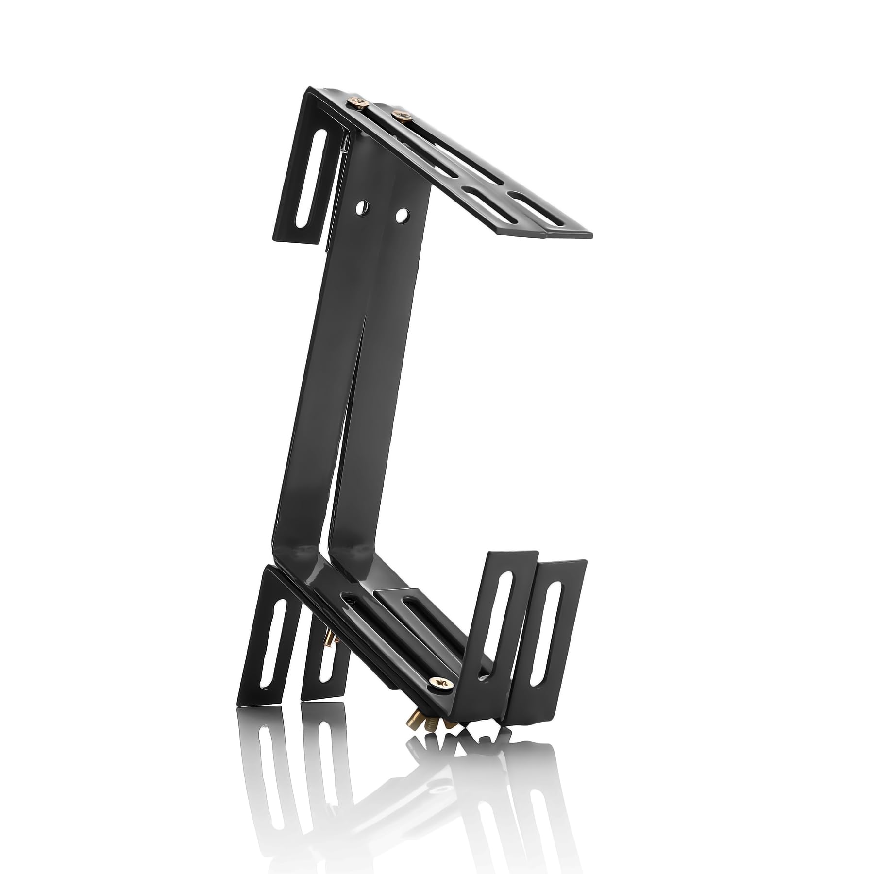 BigDean Lot de 6 supports de jardinières anthracite pour balcon et balustrade - Fixation facile pour jardinières et jardinières - Support de jardinière réglable sur 3 positions - Support de jardinière