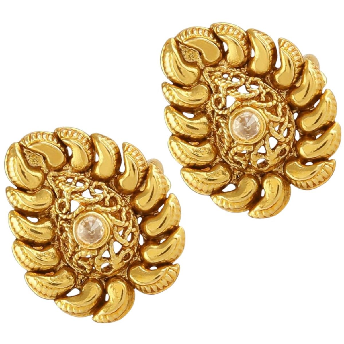 JWELLA Traditional Golden Leaf Design Toe Rings with Kundan Stone (B0D9VQZFX4) Amazon Price History, Amazon Price Tracker