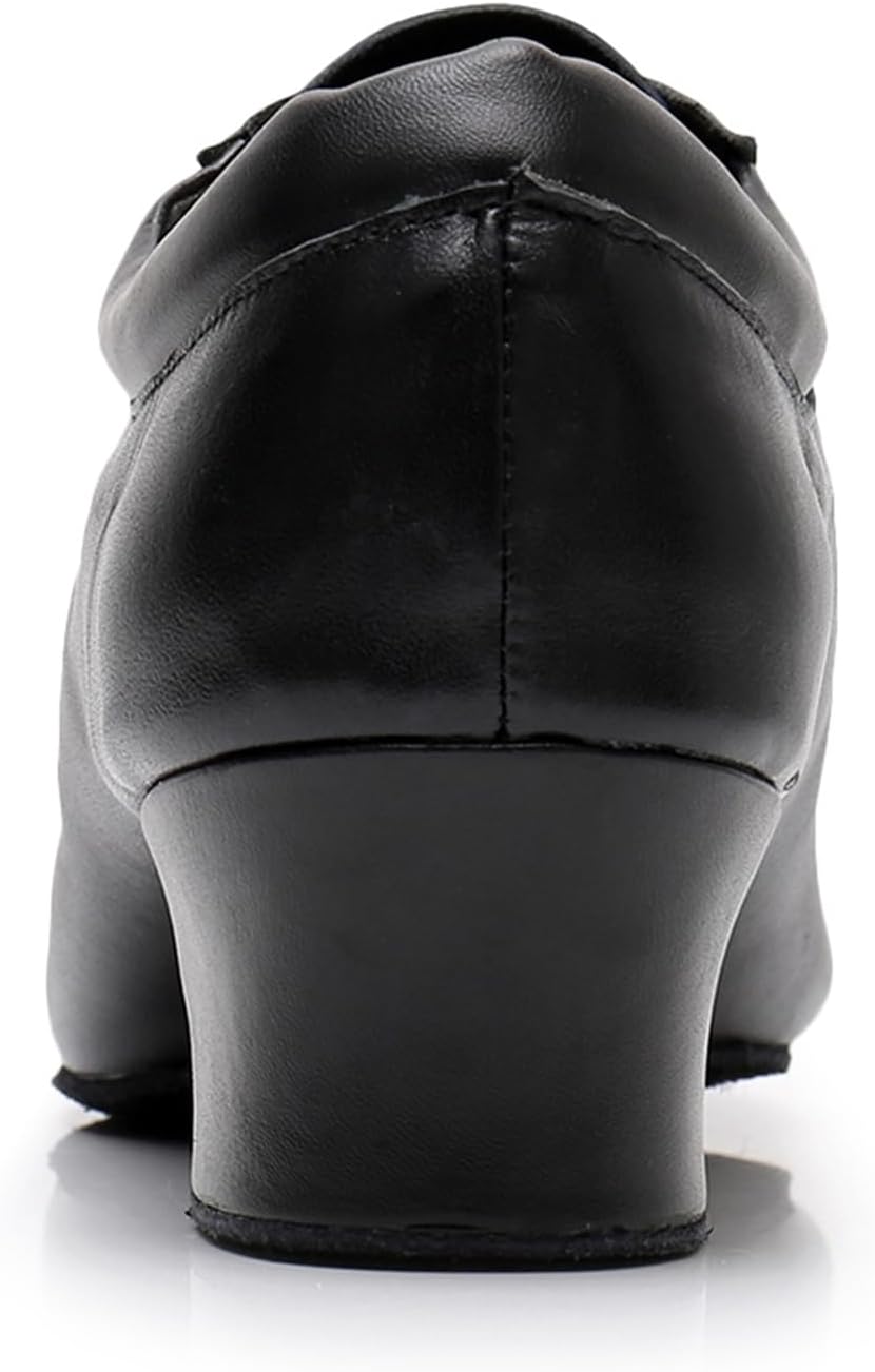 Men's Leather Round Toe Dancing Shoes for Latin Rumba Waltz Tango Performence Ballroom Dance Shoes