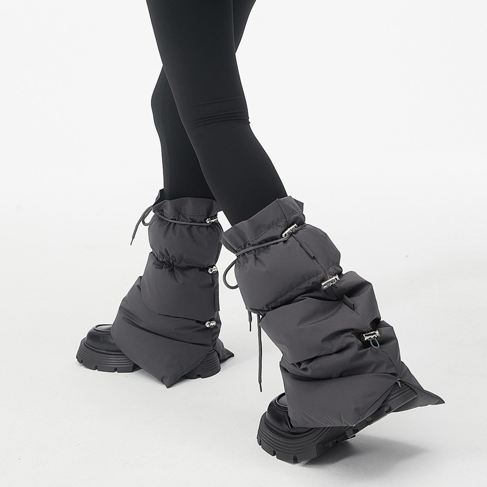 Qianly Calentadores de Piernas de Invierno para Mujer, Calcetines Largos, Cubrepiernas Ajustables, Mangas Cómodas para Piernas, Cubrebotas para Trekking Al a