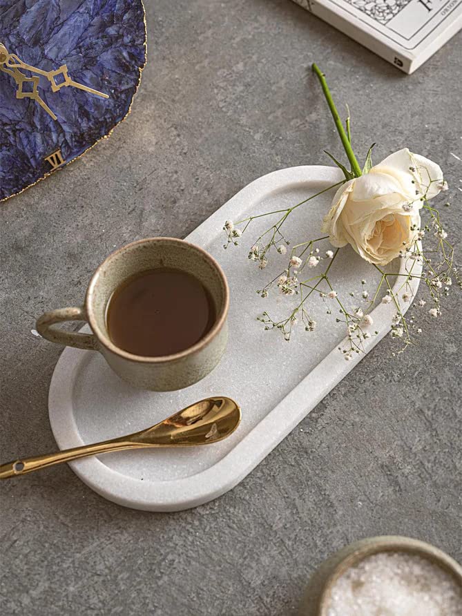 Image of MBSC White Marble Serving, Venity Tray, Cheese Platter to Presenting Main Courses, Wines or Desserts, Pooja Thali, Pooja Tray