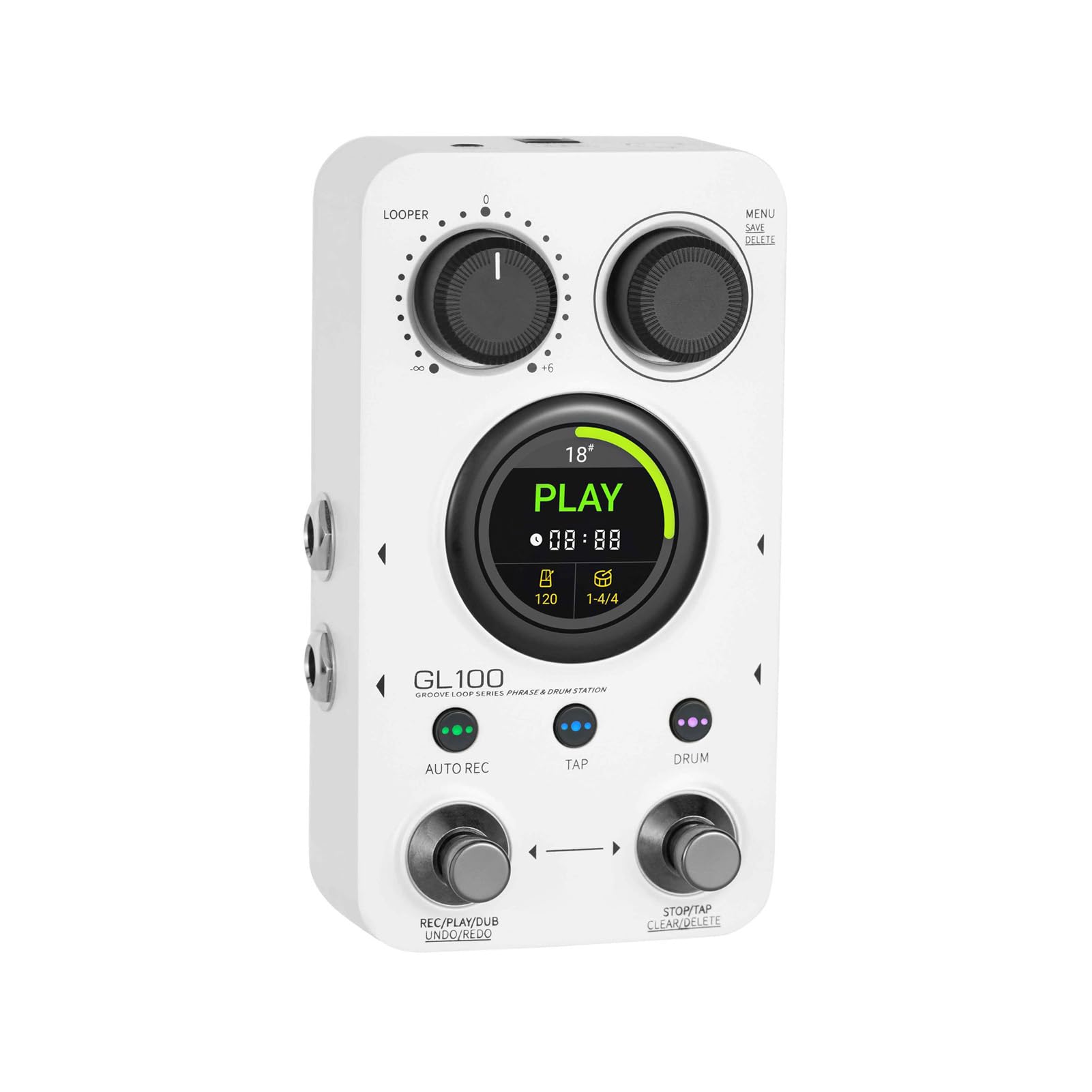 Pédale Looper, Boîte à Rythmes avec écran Tactile, 100 Emplacements, capacité de 300 Minutes pour Studio de Guitare électrique et Performances en Direct (Prise UE)