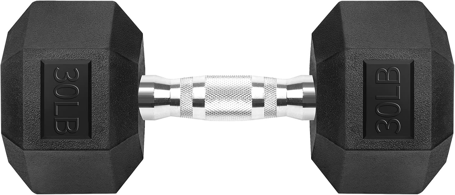 Hex Dumbbells Rubber Coated Cast Iron Hex Black Dumbbell Free Weights for Exercises