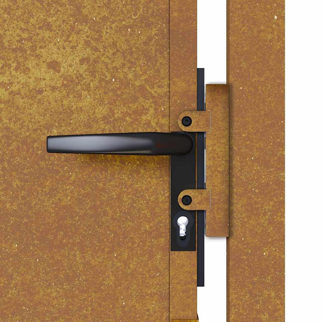 Portal Jardín Acero Corten 100 x 100 cm con Postes y Pestillo