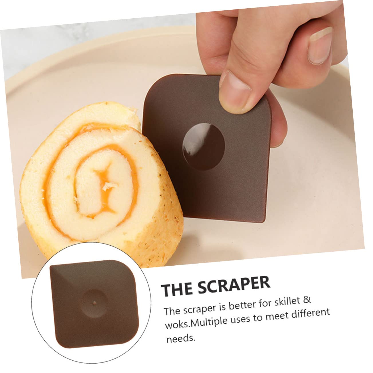 Cabilock Cast Iron Pan Scraper Kitchen Cleaning Tool Grill Pan Scrapers Non-stick Non-corrosive Dishwasher Safe