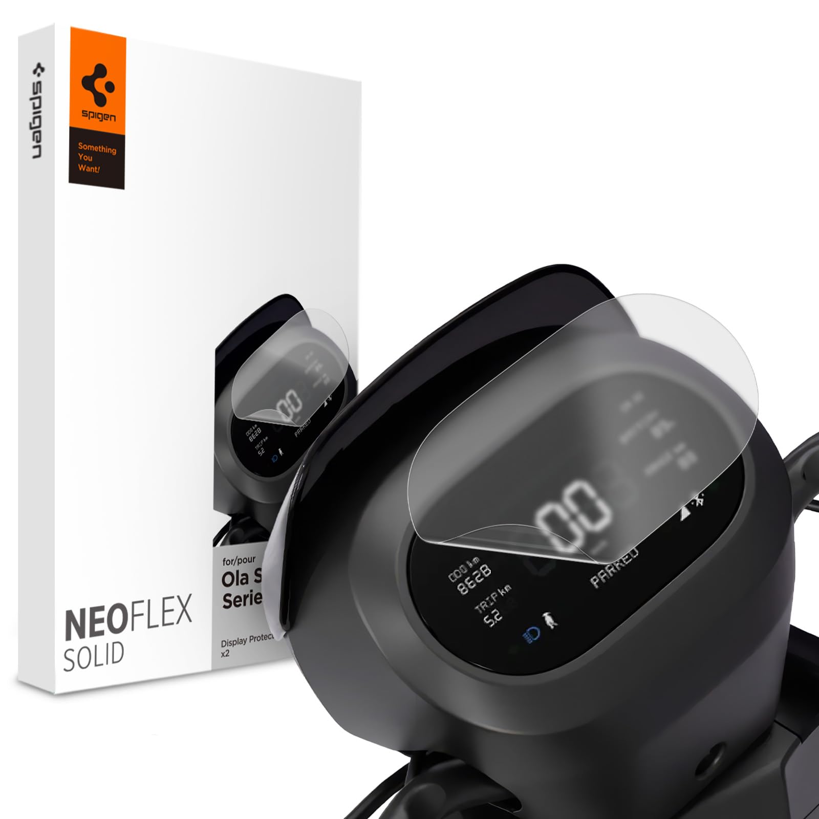 Spigen Neoflex Solid AG Anti-Glare PET Full Screen Protector Guard For Ola S1X And S1X+ - 2 Pack