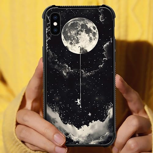 Miniatura 7 de CARLOCA Funda compatible con iPhone Xs MAX, Climbing the Moon,iPhone Xs MAX para hombres y niños, funda protectora resistente a prueba de golpes
