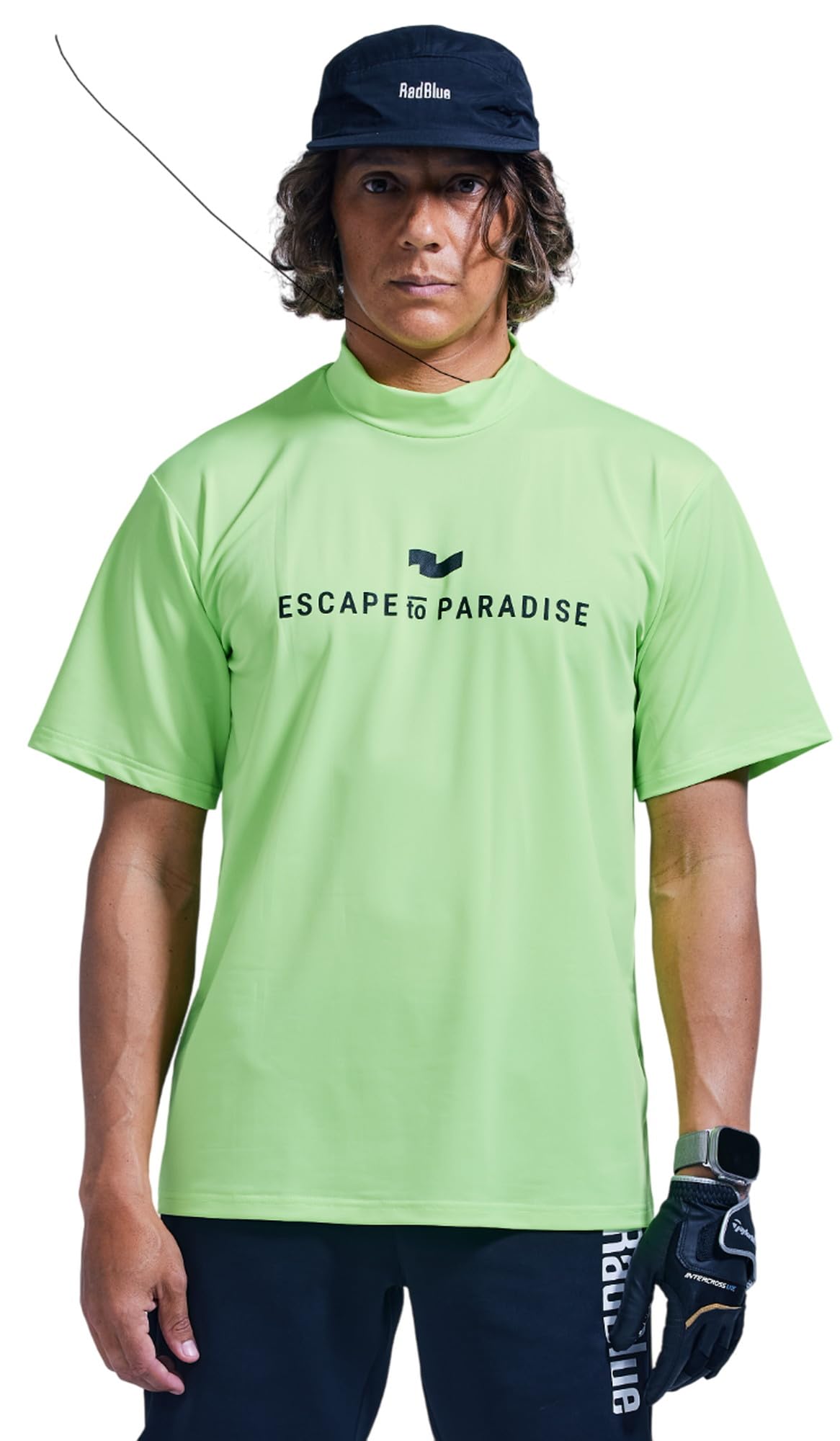 ゴルフウェア モックネック 半袖 GIORNO SEVEN ゴルフ 接触冷感 半袖 プリント モックネック