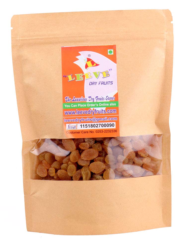 LEEVE DRY FRUITS Fresh Indian Nashik Popular Sedless Green Goden Raisins Kishmish Kismis Grapes Raisins 200g