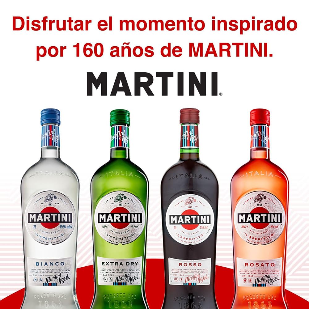 MARTINI Rosso Red Vermouth Aperitivo, 15% ABV, 100cl / 1L, Vermut dulce con infusión de hierbas regionales