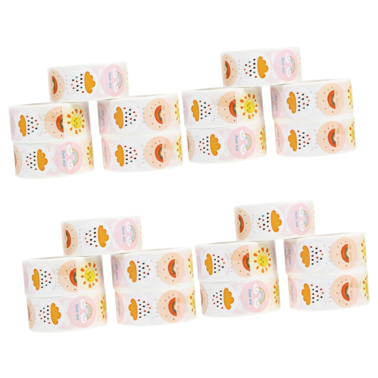 VILLCASE 20rotoli Adesivi Decorativi Per Confezioni Etichette Autoadesive Stickers Per Compleanni e Facili Applicare