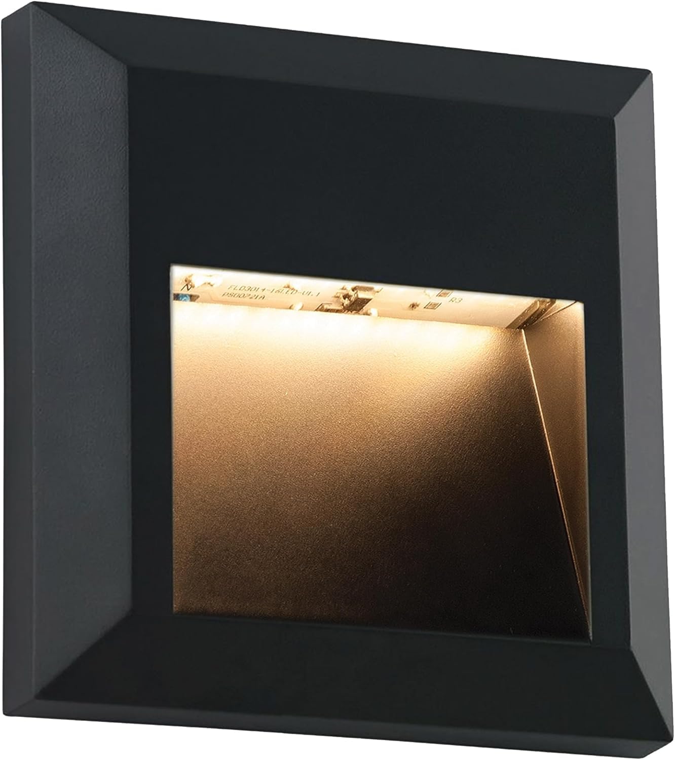 National Lighting Severus Matt Black Finish Indirect Warm White LED Outdoor Square Guide Light 1.5W Pathway Driveway Wall Light IP65 Rated