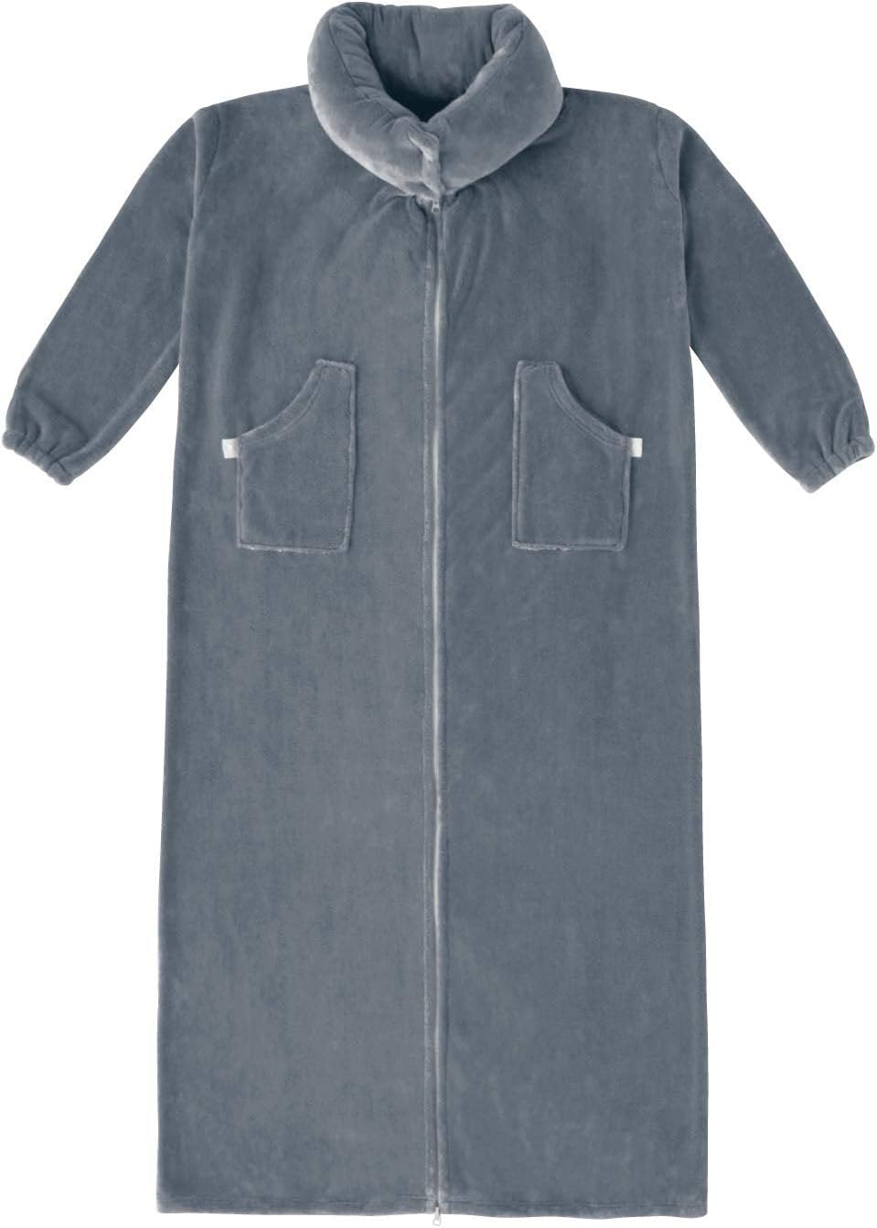 [ベルメゾン] 着る毛布 マイクロファイバー 裾スナップ そのまま寝られる 着る毛布・かい巻き グレー