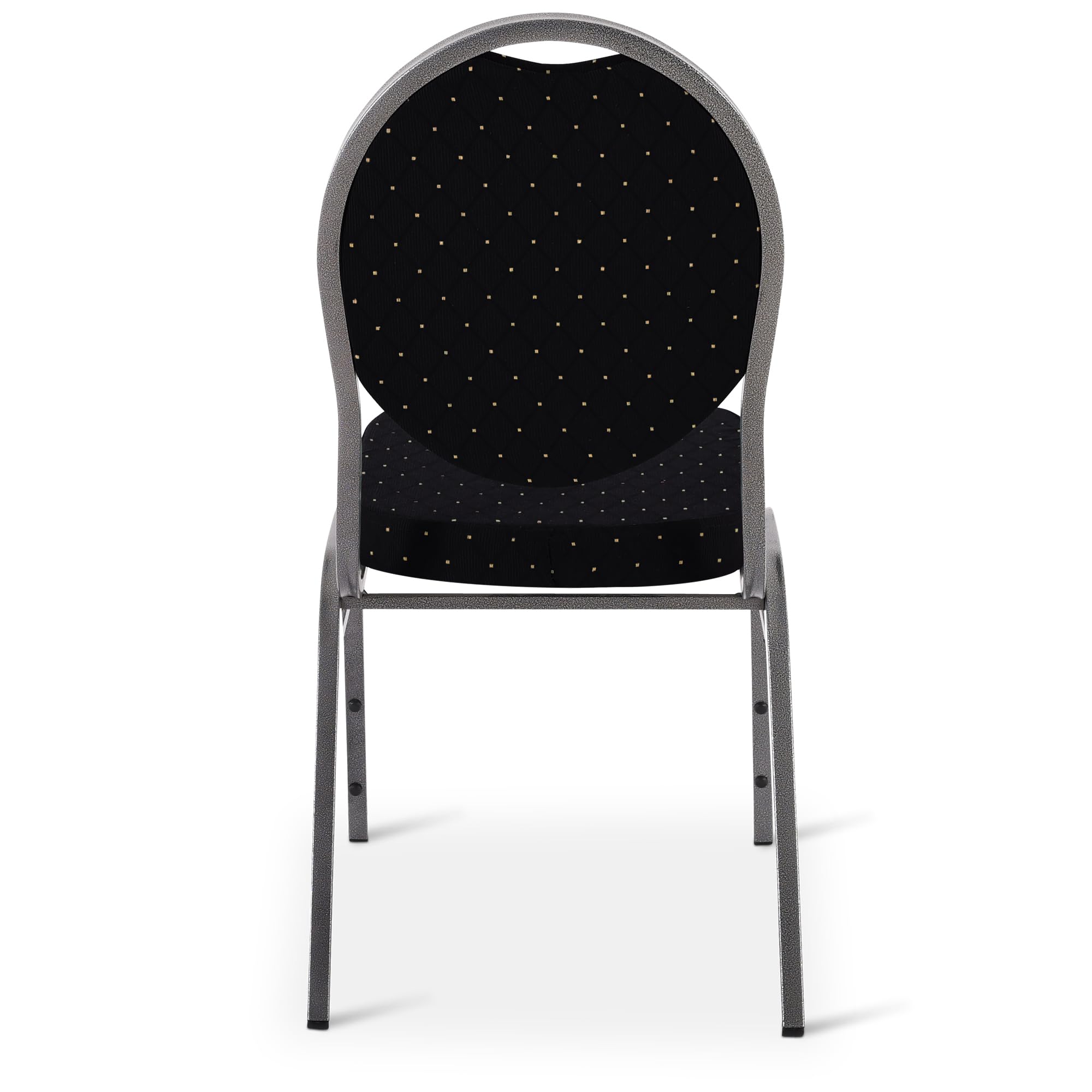 MACOShopde by MACO Möbel Raburg Stapelstuhl 6er-Set – Bankettstuhl gepolstert & stapelbar, bis 150 kg belastbar, robuster Stahlrahmen – Gastronomie, Hotel, Konferenz & Events | Vienna Silber/Schwarz