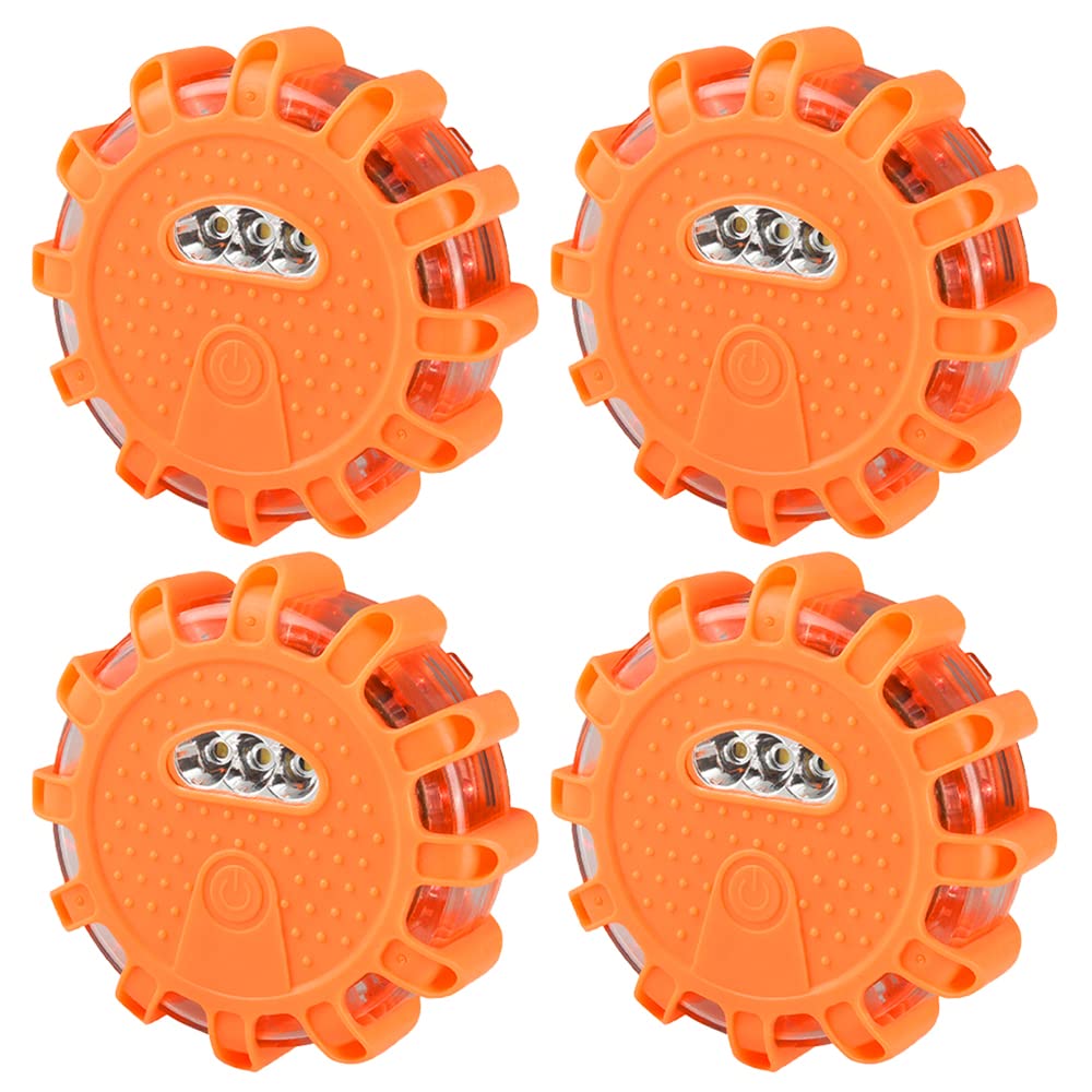 4 sztuki lampek ostrzegawczych z magnesem i haczykiem, 9 migających trybów świecenia, lampka ostrzegawcza LED, zestaw wodoszczelnych świateł ostrzegawczych