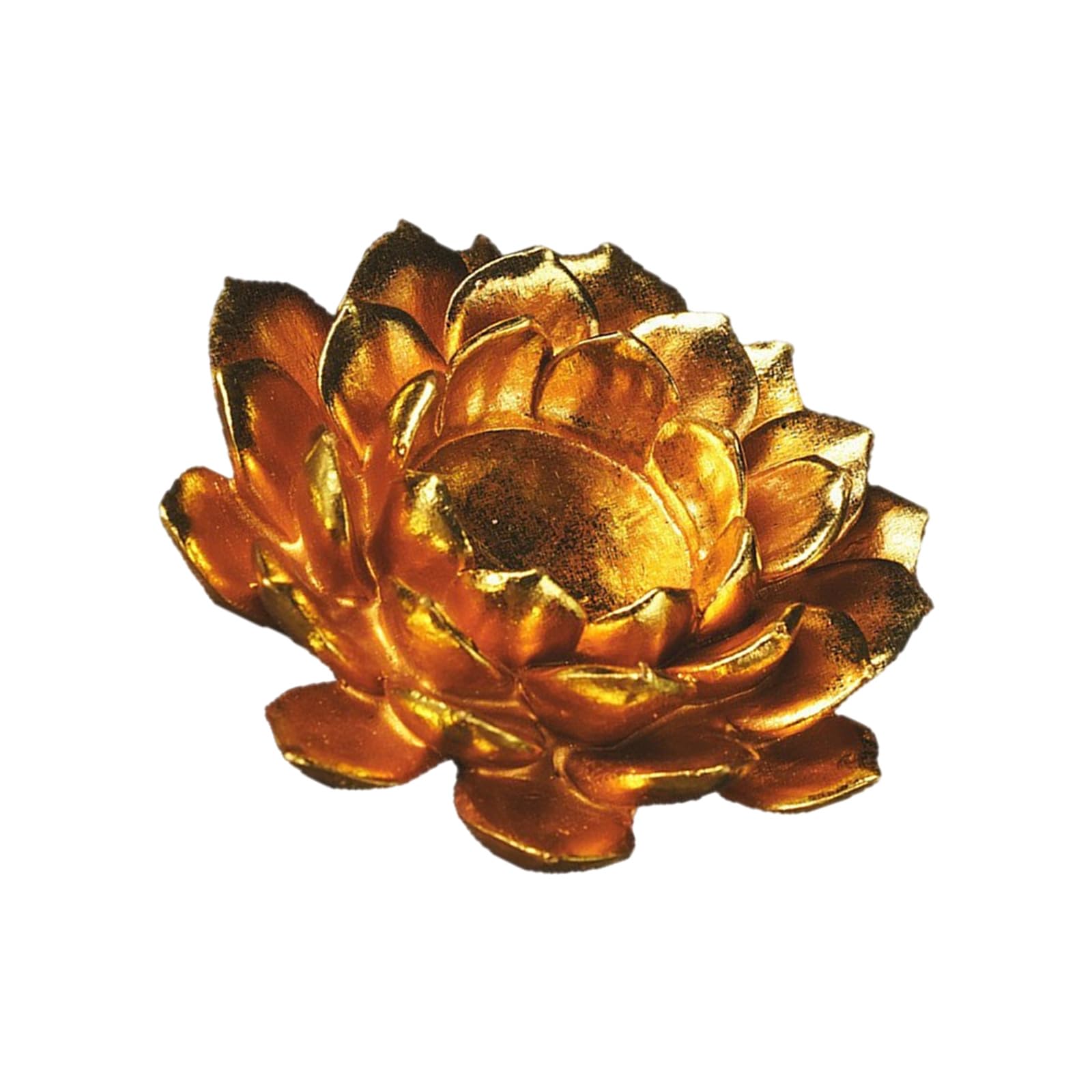 LWHZOFR Holder with Gold Decorative Finish, Resin Layered Petal Design, Compact Center Cup Accent for Shelf and Table Decor Flower Holder Decorative Gold Resin Tabletop Decor Home Styling Accent