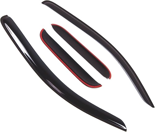 Miniatura 2 de Tuningpros Visor de ventana compatible con Toyota Tacoma Extended Cab 2005-2015, DGWV2-449, deflector de montaje exterior, protector de lluvia, humo