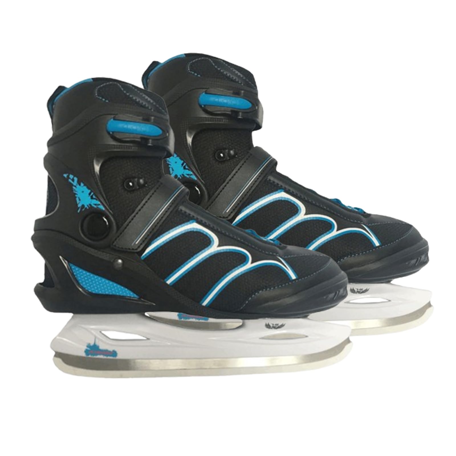 Patins à glace professionnels pour débutants hommes et femmes- Patins À Glace avec Système De Laçage Rapide Et Boucle À Poussoir pour Un Maintien Sûr- chaussures de patinage en acier inoxydable