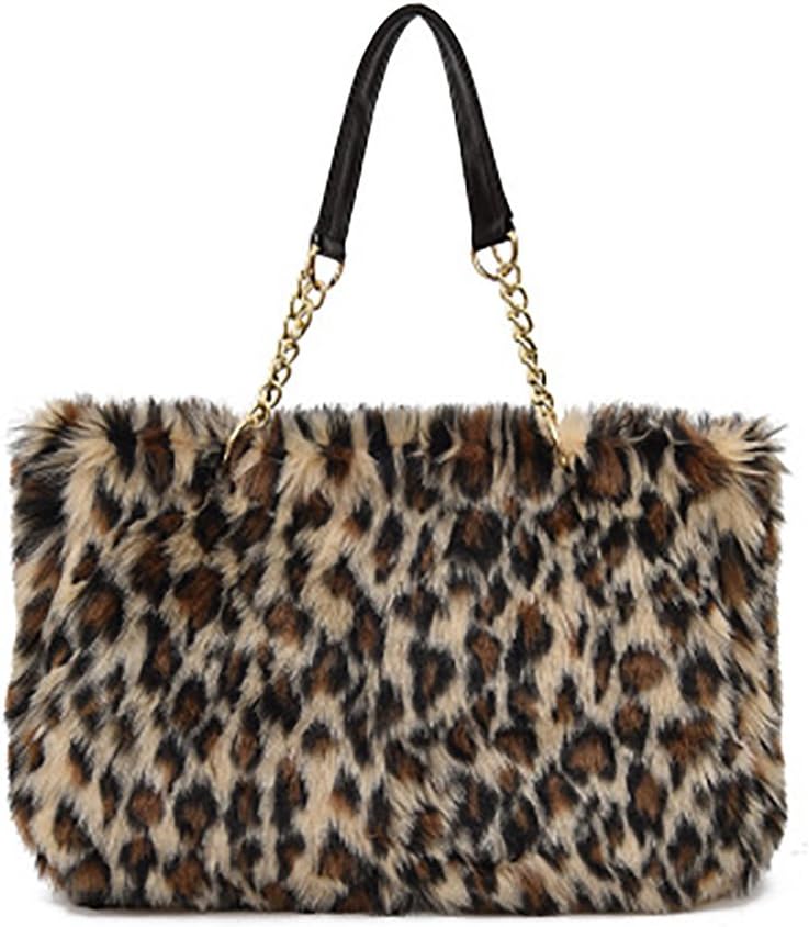 Winter Fluffy Large Capacity Women’s Plush Handbag Zipper Tote Bag Shoulder Bag