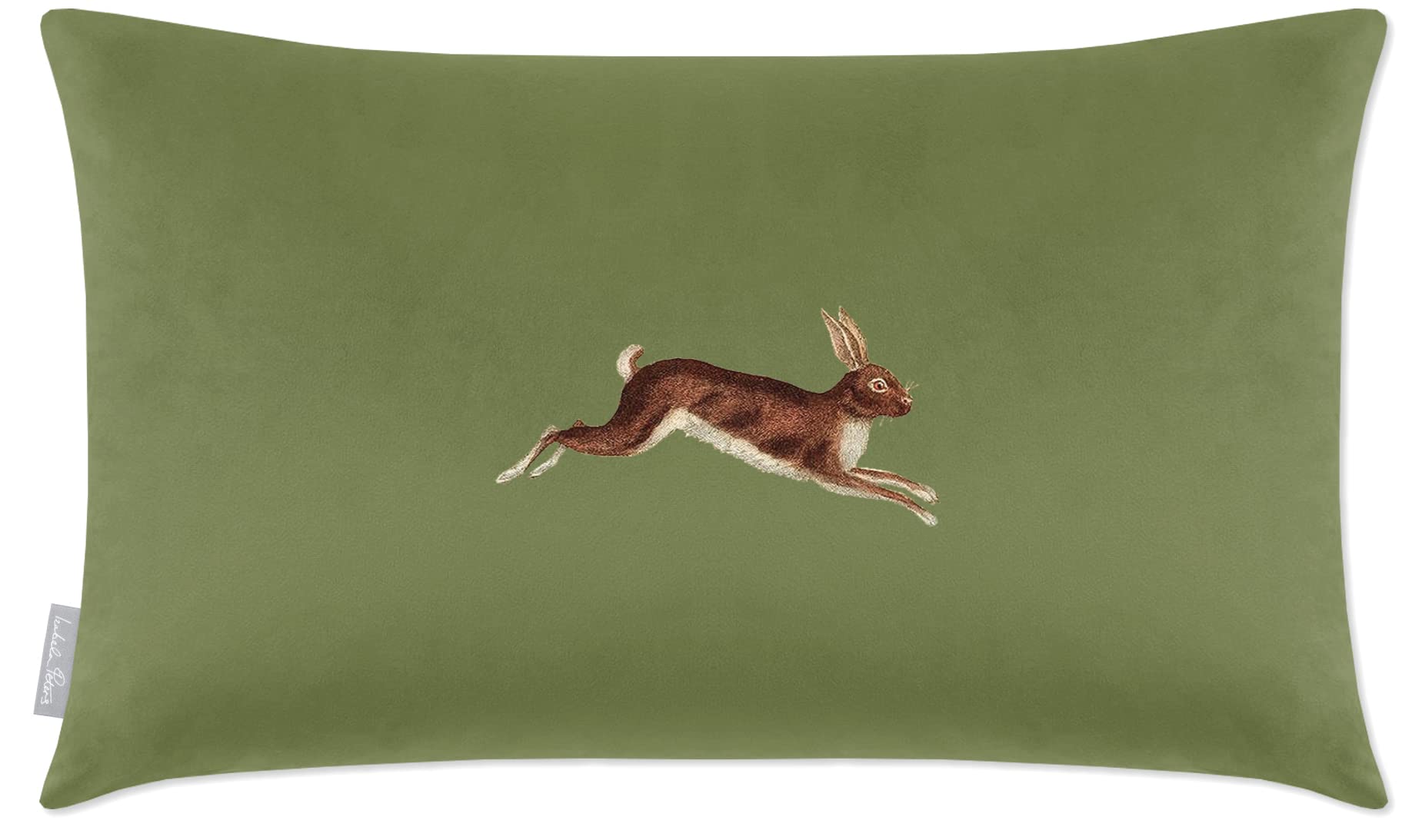 Izabela Peters Hare - Sage Cushions With Covers Included, Filled Cushion, Eco-Friendly Velvet Cushions, 50 X 30 Cm, Chair Cushions, Sofa Cushions, Seat Cushions