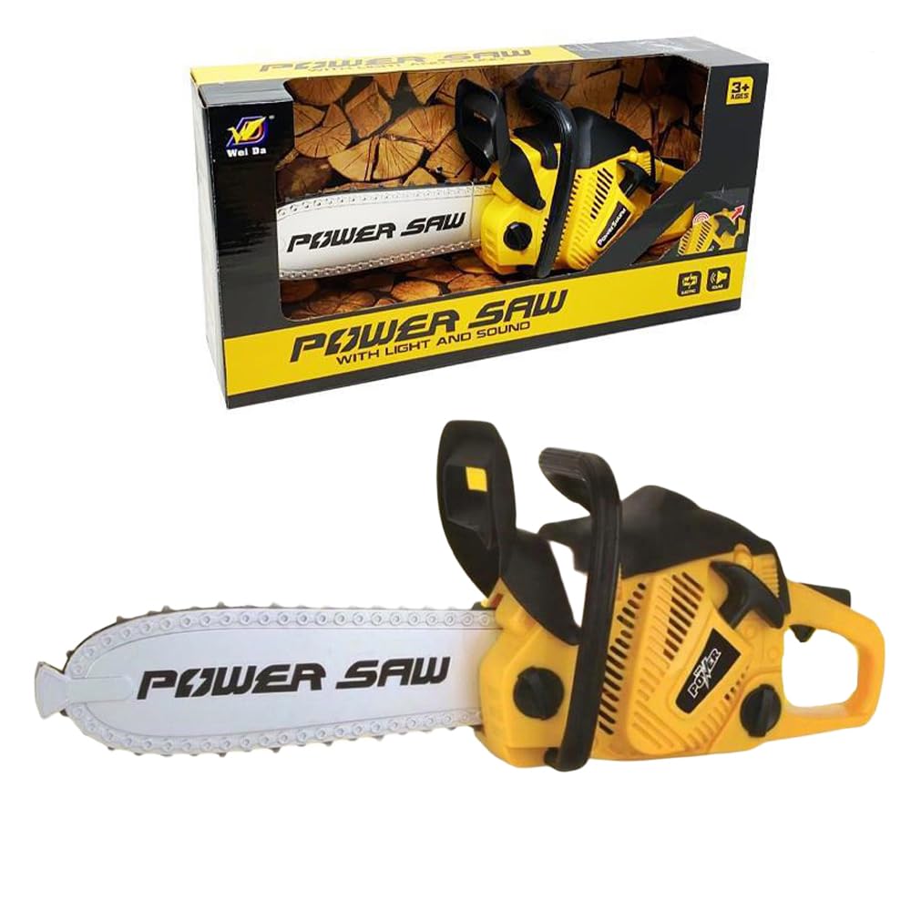 Kids Realistic Chain Saw Power Construction Tool Kit With Rotating Chainsaw Realistic Sound Toddlers Pretend Playset Battery Operated Garden Item for Festive Occasion