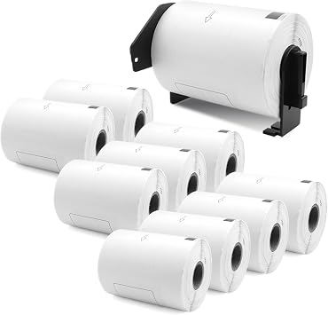 Label KINGDOM Replace for DK-1241 Brother 4" x 6" Die-Cut Large Shipping Label, 102 mm x 152 mm 200/Roll White Paper Address Label for QL-1100 QL-1110NWB Label Printer 10 Rolls+1 Frame