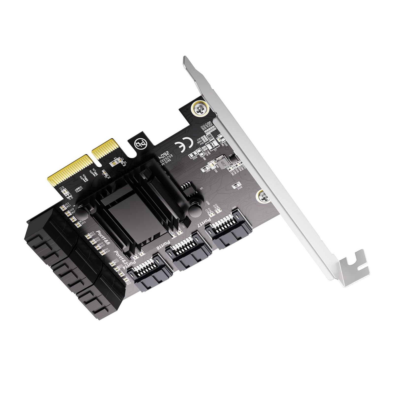 Scheda espansione PCIE da 4X a 9 Porte SATA3.0 con velocità 6 Gbps per trasferimento Dati Alte Prestazioni