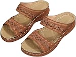 Comfortable Slides Sandals for Women Vintage Arch Support Sandals Breathable Summer Orthotic Platform Wedge Sandal Slip on All Day Walking Casual Slippers