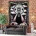 Cestbin Wizard Skull Wall Hanging, Sun and Moon Wall Art, Black Chakra Tapestry, Solar Gothic Tarot Wall Hanging for Dorm Bedroom (51.2