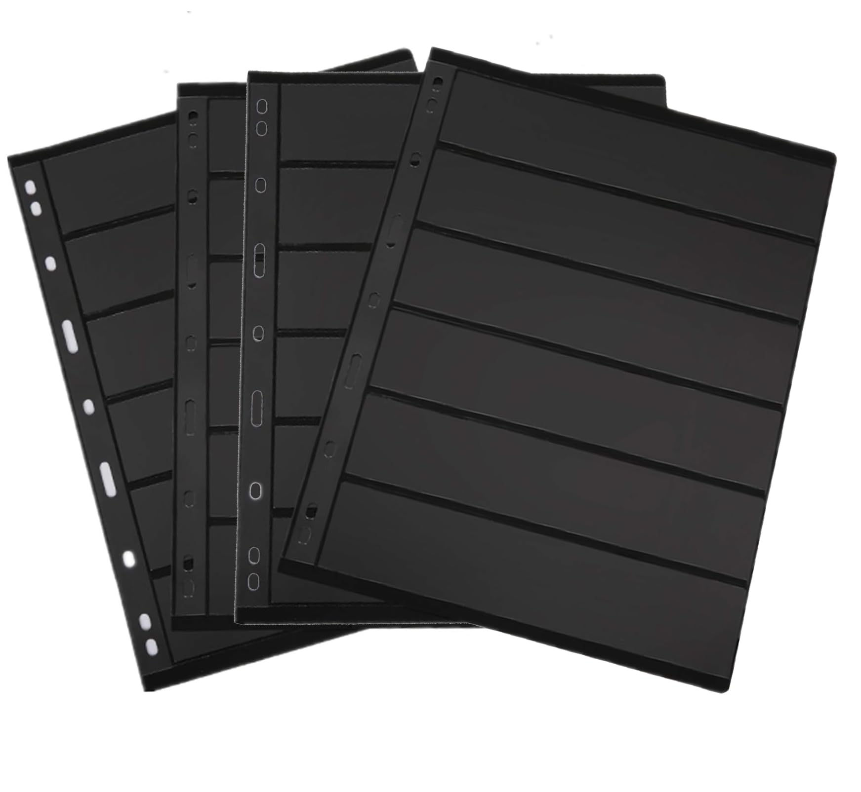 Lewano Stamp Pages for Stamp Album Binder, 15 Sheet (30 Page) 6 Rows Pages for Stamp Collectors, Professional Pack (6 Rows) (15 Sheet)