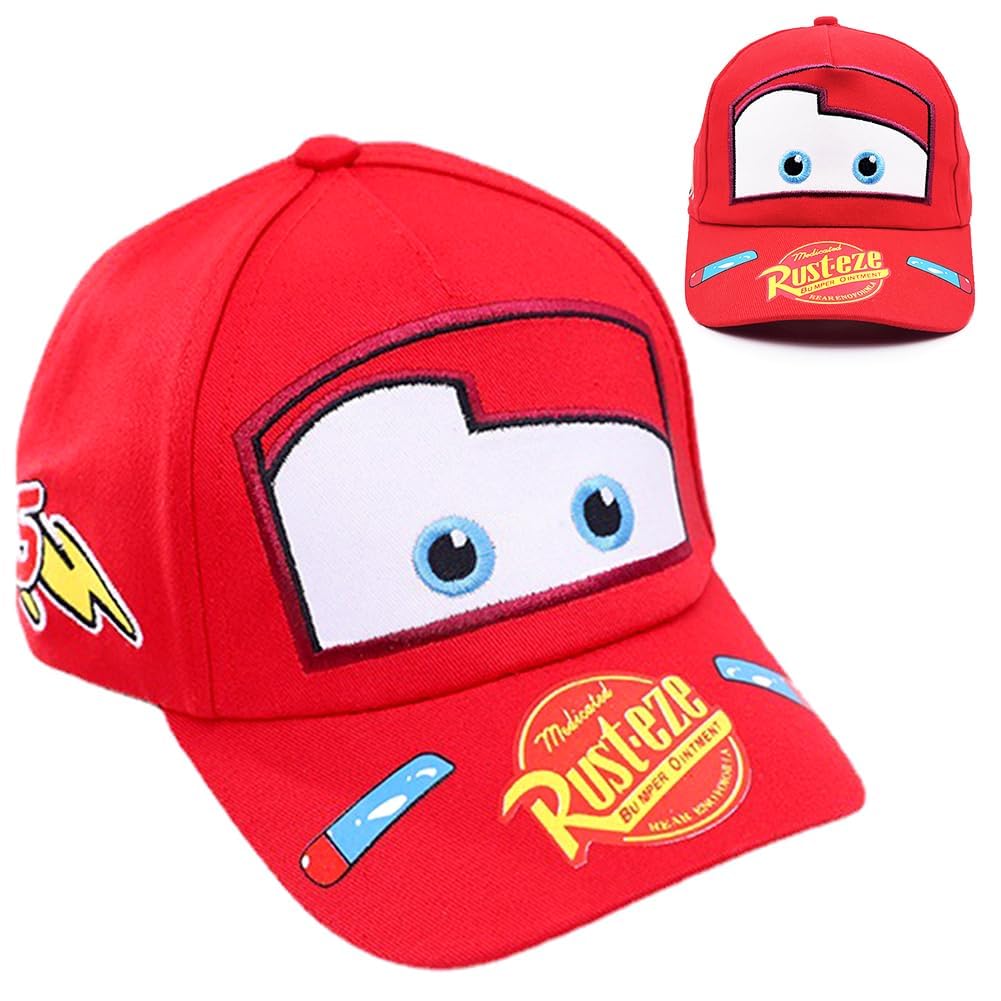 IhLux Mccqueen Cars Gorras Beisbol, Mccqueen Auto Gorra Snapback con Visera Gorra Béisbol Niño Ajustable Sombrero Deportivo Cap Casual Gorras de Algodón Gorra de Verano Infantil para Niños, 2 a 8 Años