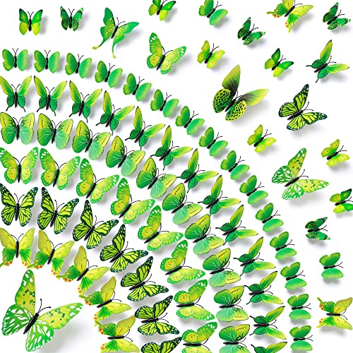 24 adhesivos de mariposas 3D removibles para pared miniatura 1