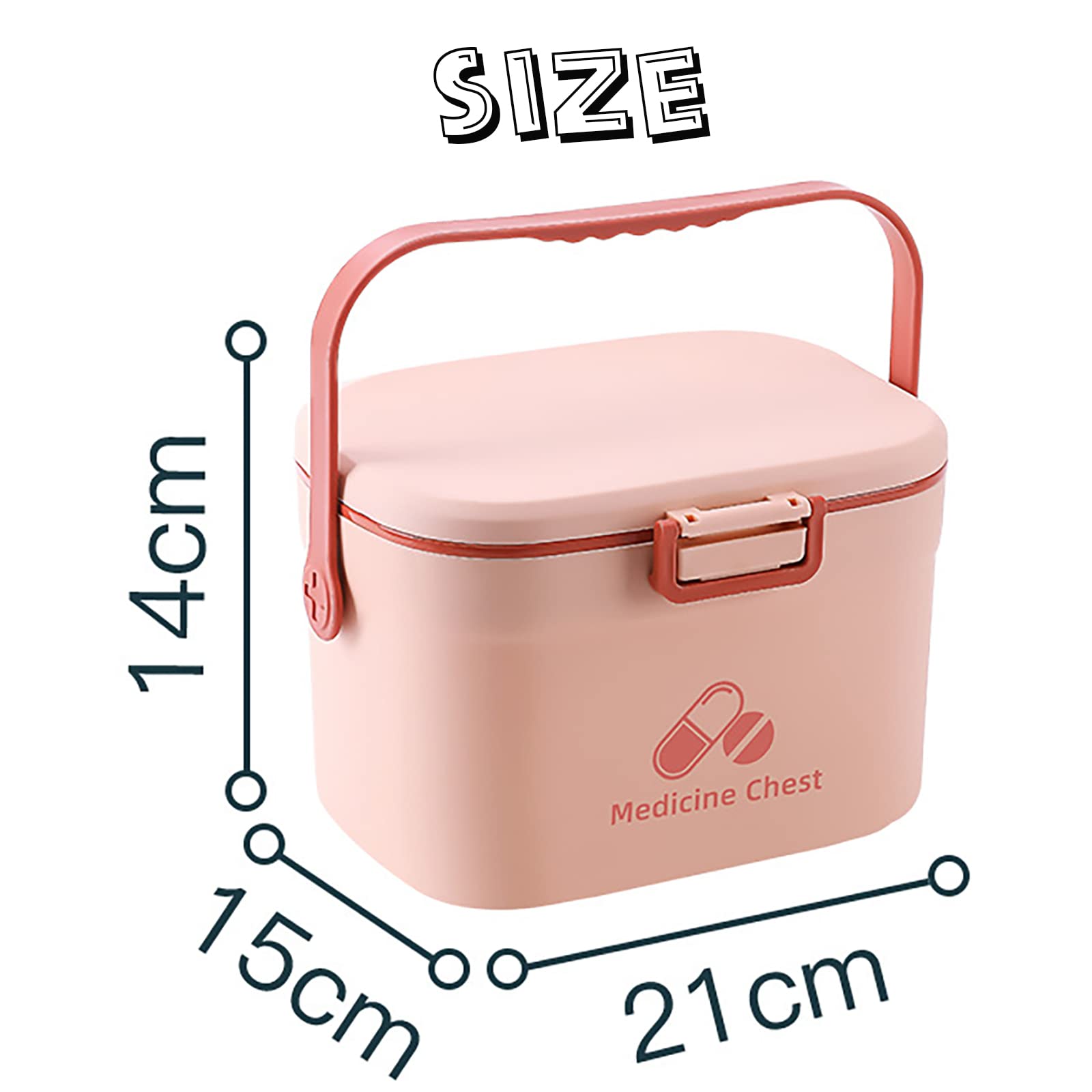 Scatola Pronto Soccorso Per Medicinali - In Plastica Con Maniglia E Croce Rossa - Foto 10