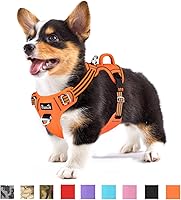 Vista 19 de SlowTon Arnés para perro sin tirones, arnés resistente sin estrangulamiento para mascotas, con 2 clips para la correa y mango vertical de fácil