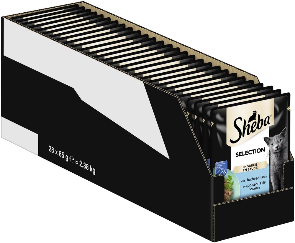 SHEBA® Portionsbeutel Selection in Sauce mit Hochseefisch MSC 28x85g