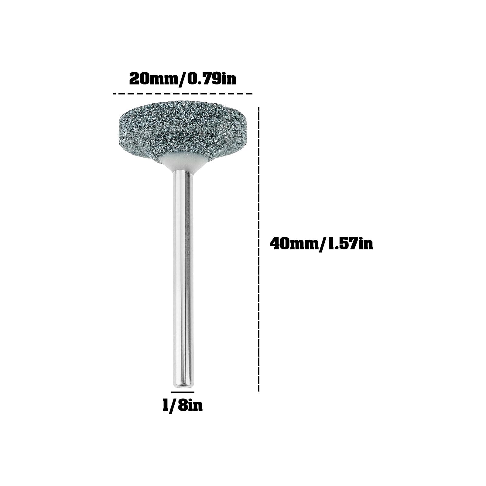 10 Pezzi Di Mole Abrasive In Carburo Di Silicio Da 20 Mm Con Gambo Da 1/8 Compatibile Con Dre-Mel