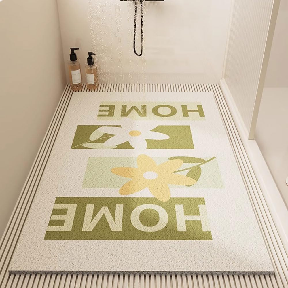 Surwin Duschmatte rutschfest, Weich Komfort Duschmatten, Waschbar PVC-Luffa Badewannenmatte für Nassbereiche Pflegeleicht Schnell Trocknend rutschfeste Fußmatte (80x120cm,Grün)
