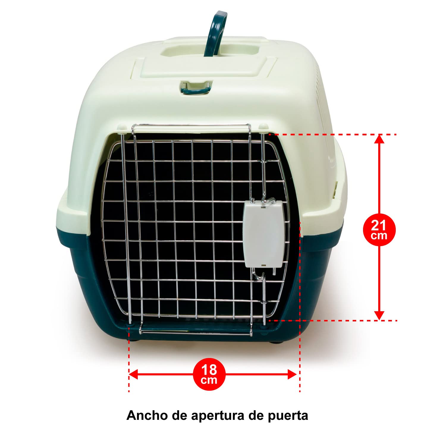ARQUIVET Cage de transport - 54 x 36 x 33 cm - Chiens et chats de petite ou moyenne, gros rongeurs - Transport en train et en voiture