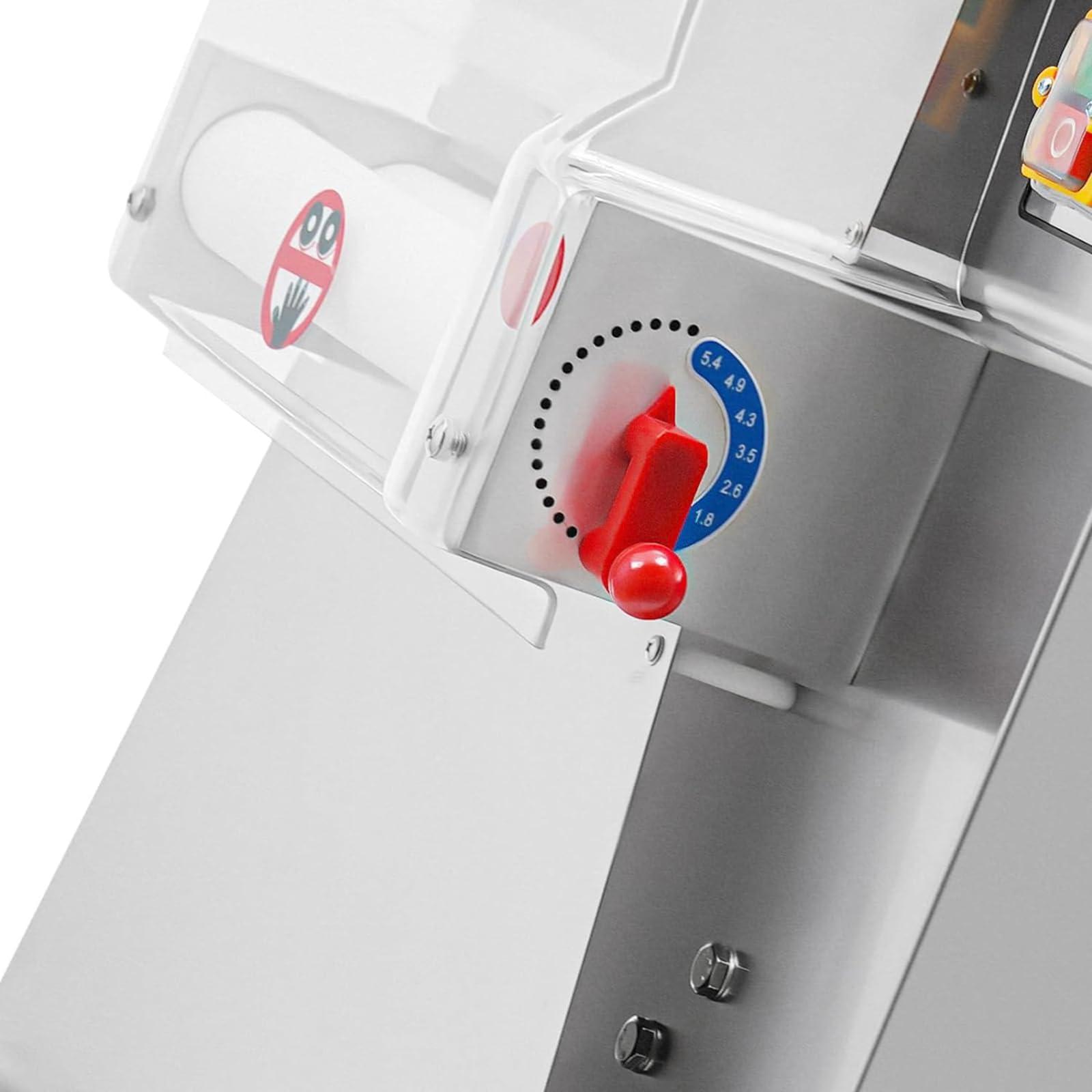 Pressa per Pizza Professionale, Sfogliatrice Automatica per Pizza, Potenza 370 W E capacità di 250 Pizze/Ora, Dimensioni della Pizza da 3 a 38 Cm E Spessore Regolabile da 0,027 a 0,21''