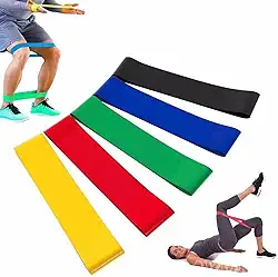 Kit 5 Faixas Elasticas Mini Band Para Exercício Funcional Corpo Todo Alongamento Musculação Faixa De Borracha Academia Faixa Elastica Para Treino Em Casa Ginastica Pilates Fisioterapia e Yoga Premium